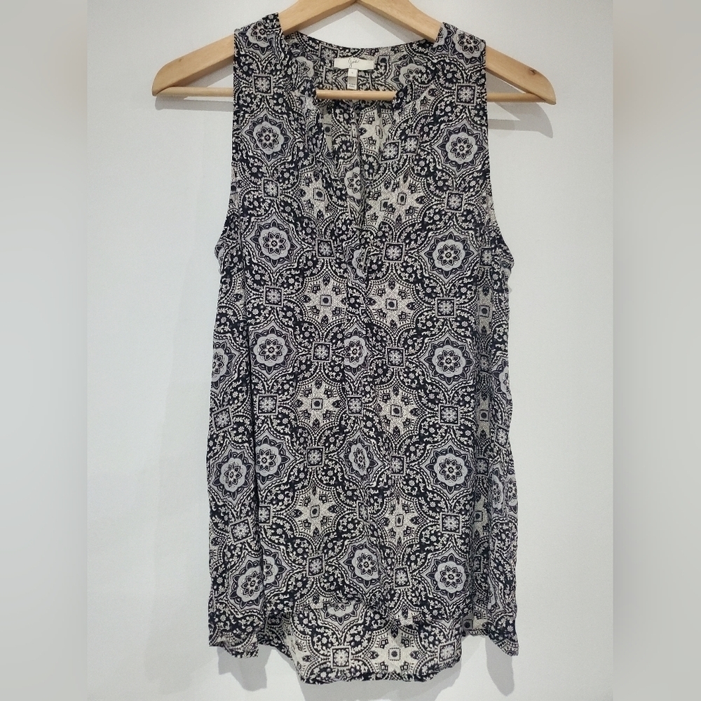 JOIE 100% Silk sleeveless blouse Tank top shades of grey & black size S